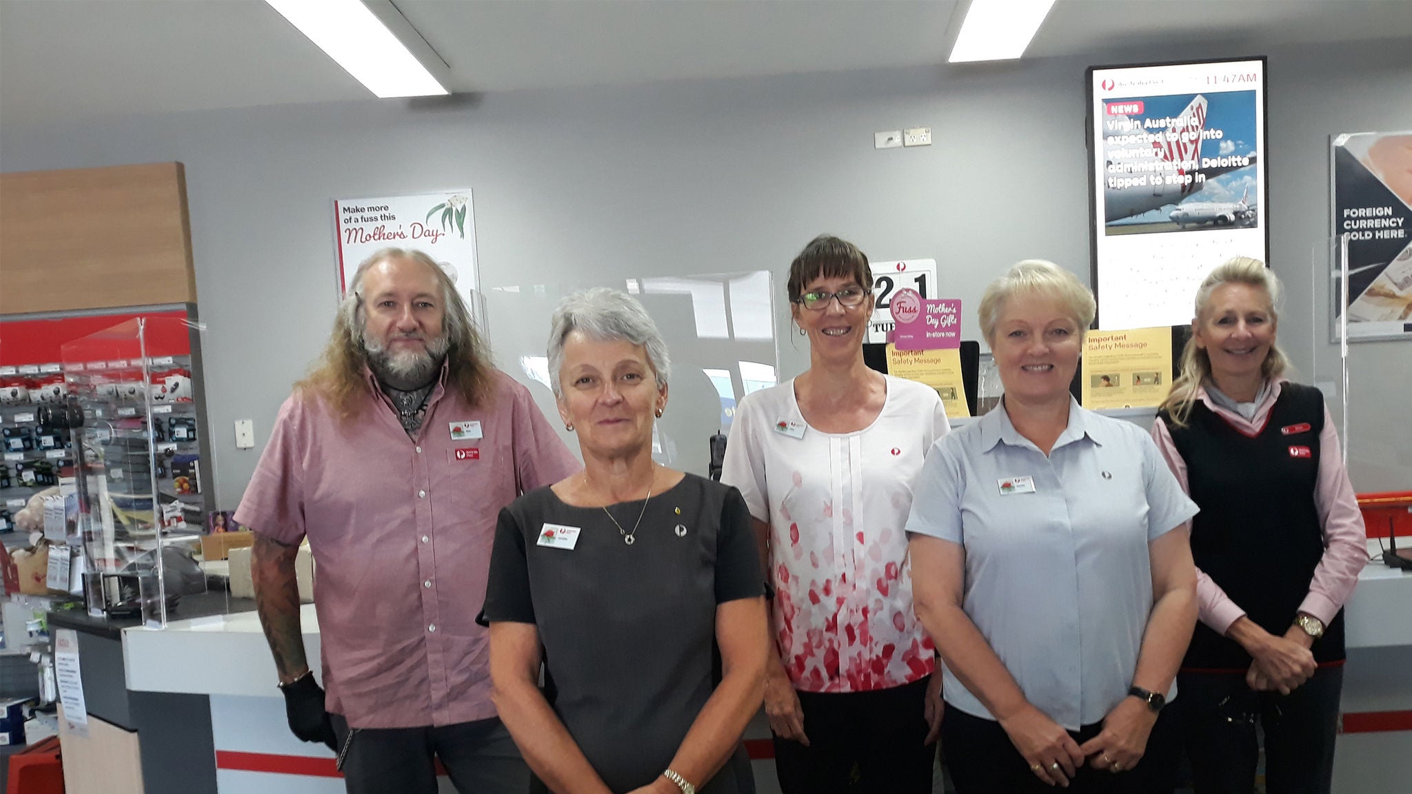 The five staff at Batemans Bay Post Office.