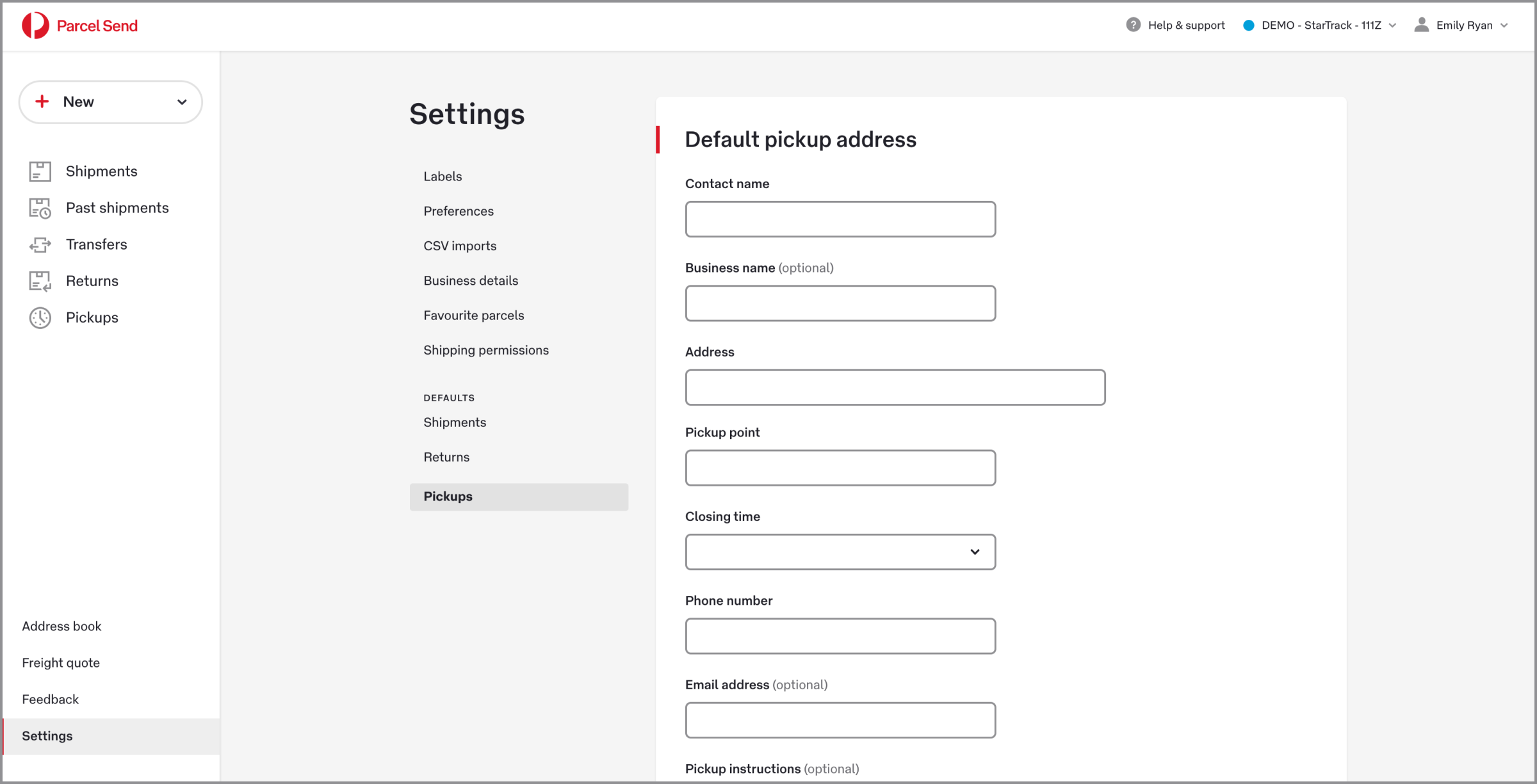 screenshot pickup defaults st